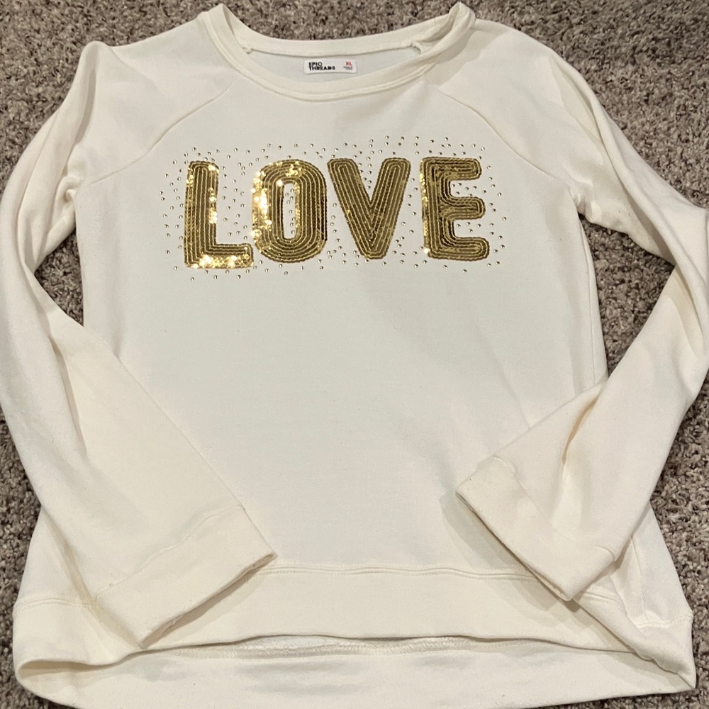 Epic Threads - Sweatshirt with Gold LOVE Design - XL